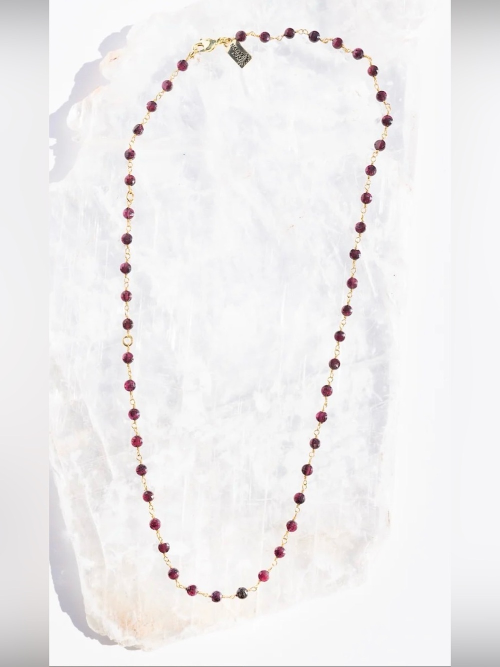 NATIVE GEM GARNET JANUARY BIRTHSTONE NECKLACE